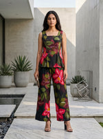 Black & Green Midnight Bloom Co-ord Set