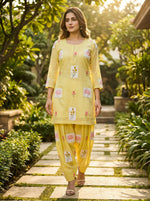 Mul Chanderi patchwork Farshi Salwar Set