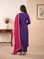 Purple Mukaish Kurta Setwith Dupatta
