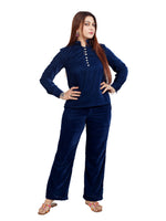 BLUE VELVET COORD SET