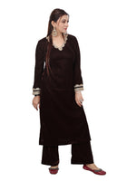 BROWN VELVET KURTA SET