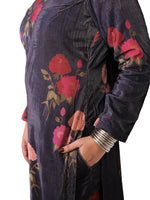VELVET PURPLE FLORRAL KURTA SET