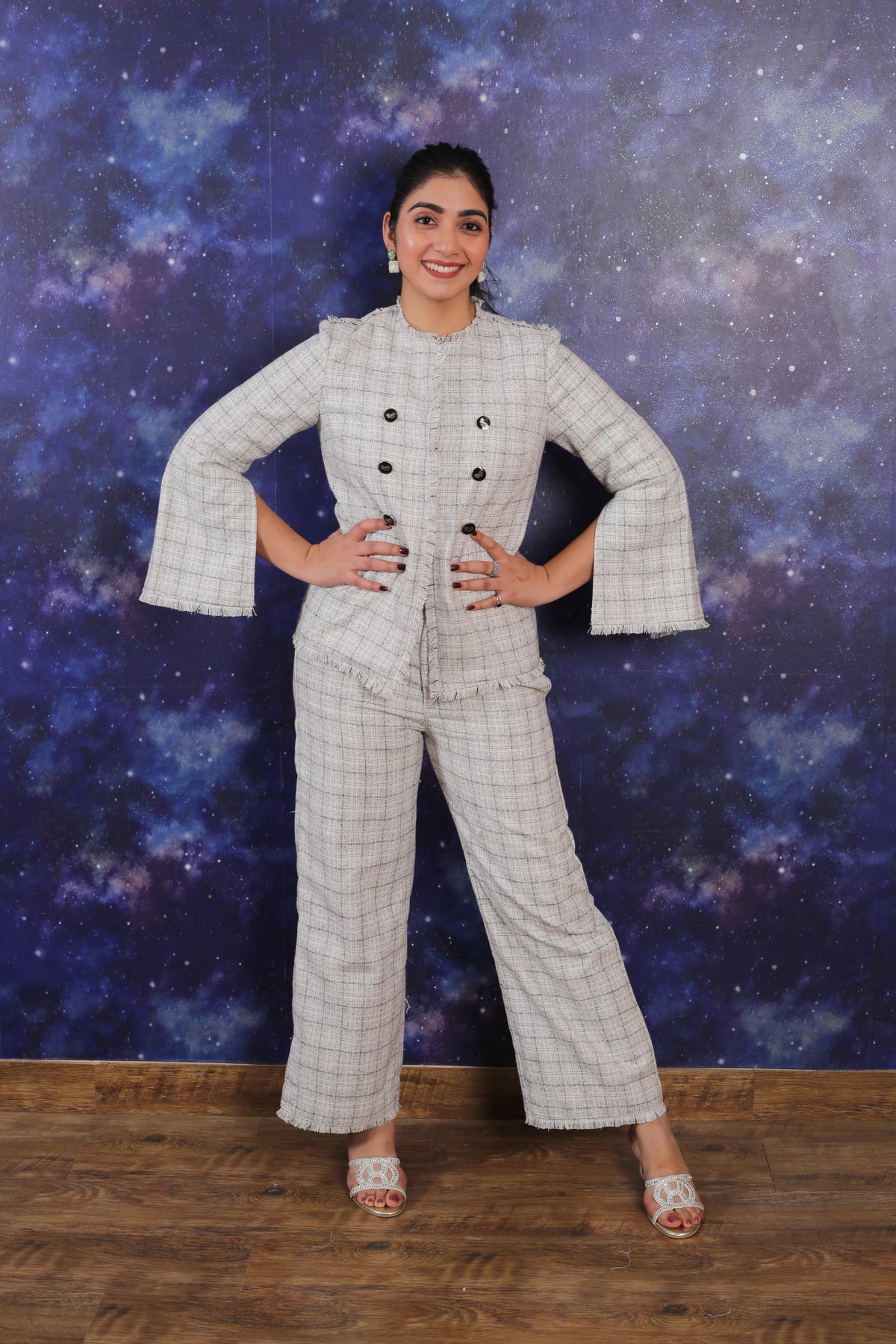 CHECK TWEED BLAZER SET