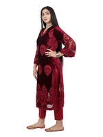 RED VELVET KURTA SET