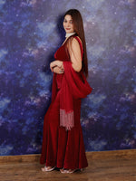 RED VELVET SKIRT WITH TOP