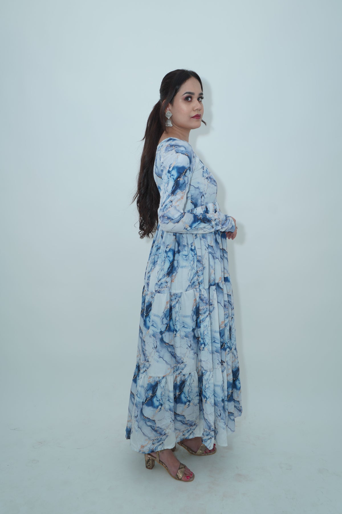 Maxi Full sleeves flared dress