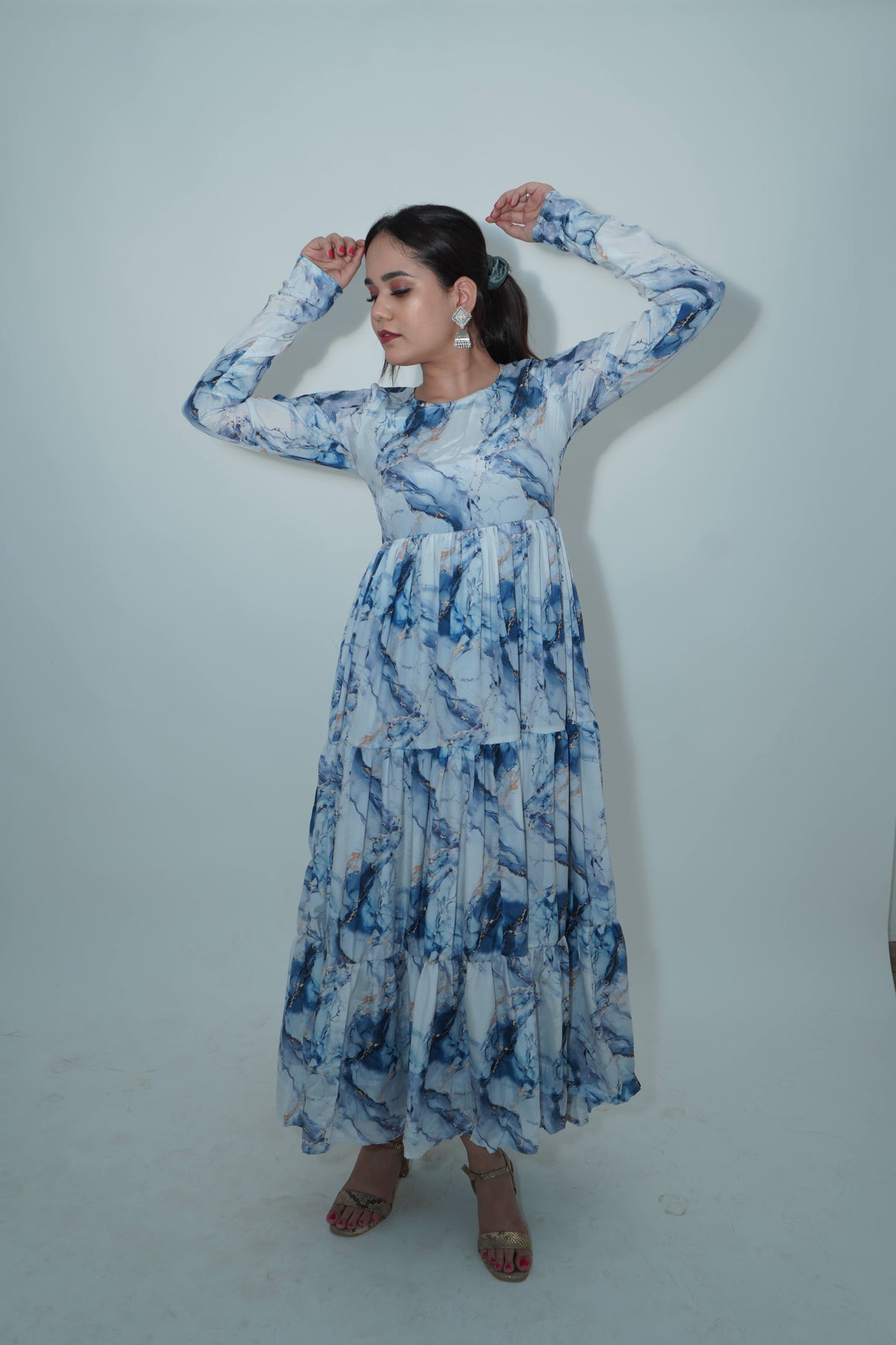 Maxi Full sleeves flared dress