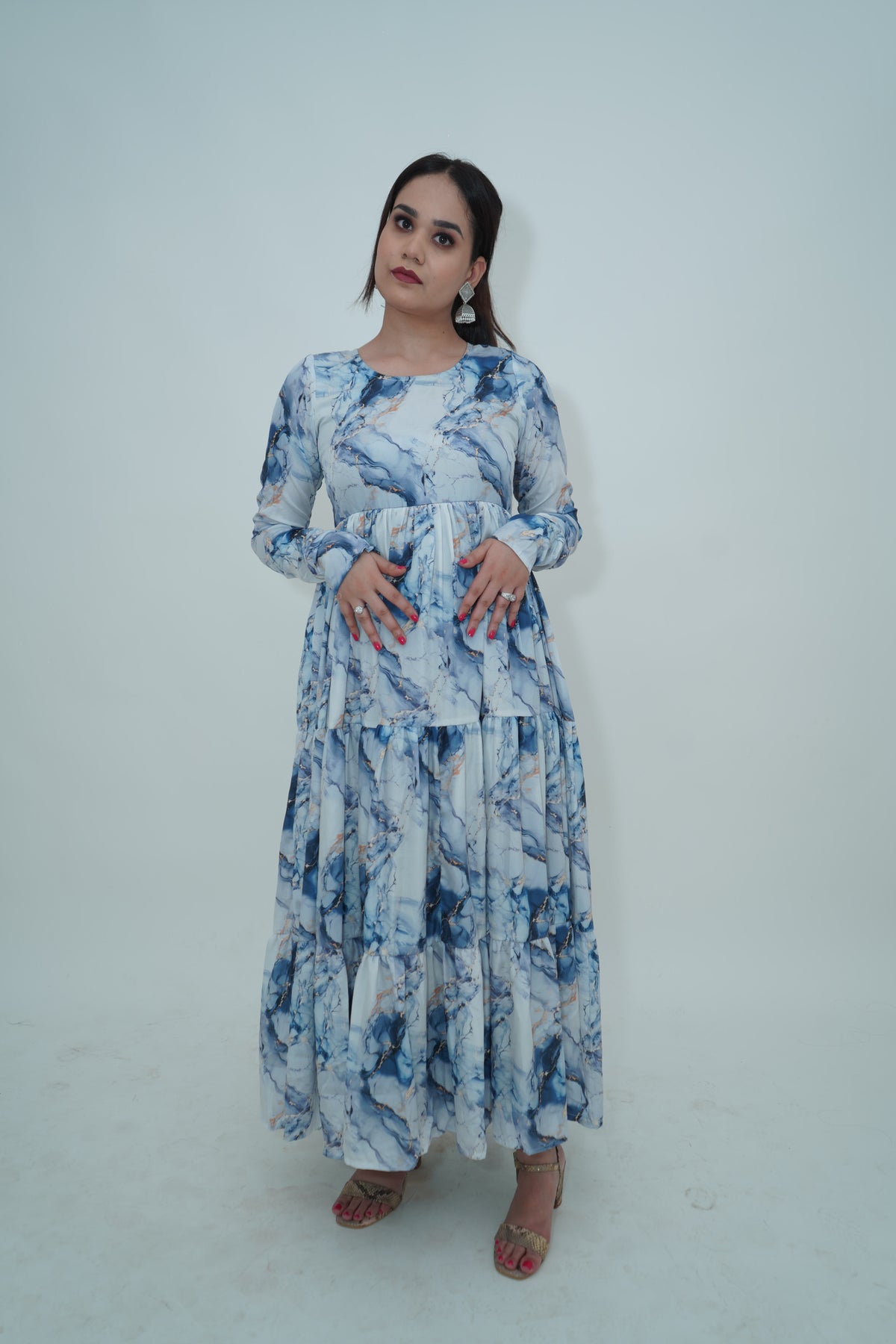 Maxi Full sleeves flared dress