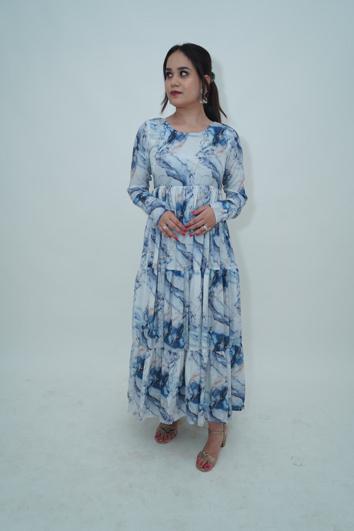 Maxi Full sleeves flared dress